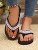 Fashion Lace Pleated Decor Low Heel Slippers Women Summer Wedges Thick Bottom Flip Flops for Woman Comfort Non-Slip Slides Mujer
