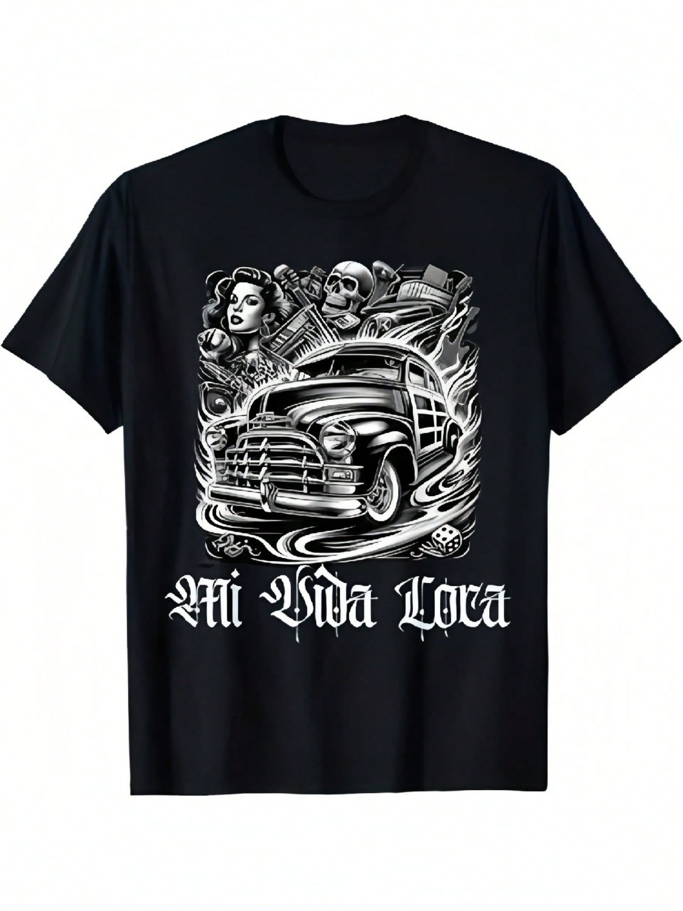 Mexican Lowriders Classic Mi Vida Loca Woody T-Shirt_1vv S разноцветный