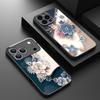 Translucent Matte Magnetic Case For iPhone 17 16 15 Pro 14 13 Pro Max 16e 17e For Magsafe Elegant 3D Floral Hard PC Back Cover