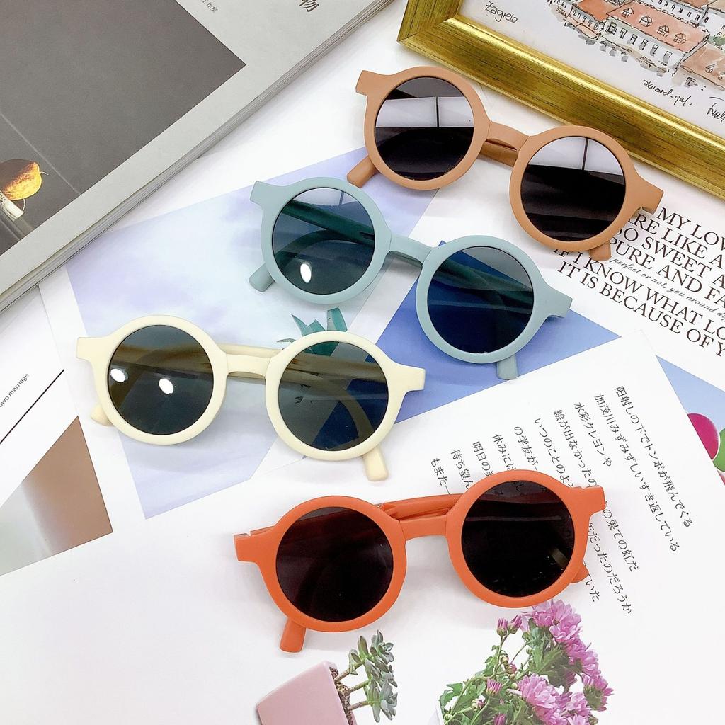 Children'S Folding Sunglasses Personalized Fashion Children'S Sunglasses Travel Uv Protection Convenient Baby Glasses Tide