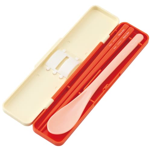 Skater Chopsticks Spoon Combination Set 18cm Antibacterial Treated Lunch Box for Adults Comes with Silicone Cushion and Doesn't Make a Sound Made In J