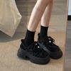Women's Thick Soles Increase Casual Shoes Women 2025  Spring Lace-up Single Shoes Luxury Loafers Platform Leather Shoes