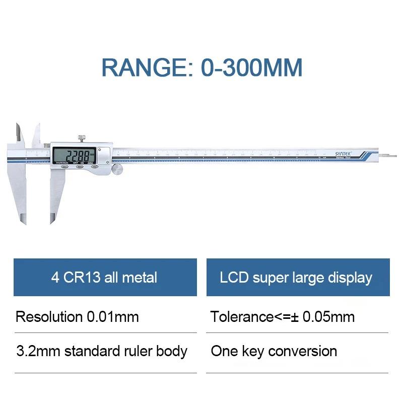 Stainless Steel Digital All Metal Vernier Caliper High Quality Electronic Caliber Measuring Tool Ruler Gauge 100/150/200/300mm
