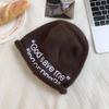 Knit Beanie Hat For Women With Alphabet Print Warm Winter Style