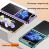Samsung Z Flip Phone Case - Two-Section, Transparent, Electroplated, Ultra-Thin, Drop-Proof, for Models 5/6/7, Screen Protective.