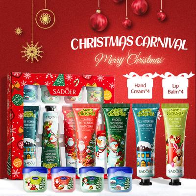Christmas Gift Set Moisturizing Repair Anti-Cracking Hand Cream Lip Balm Nourishing Combo Lip Care Set