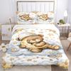 Teddy Bear Night Print 3Pcs Bedding Setduvet Cover With 2 Bedropillowcase Home Birthday Gift