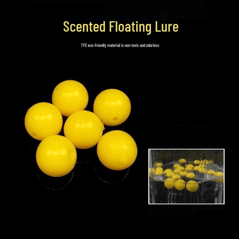 Corn-Flavored Yellow Semi-Floating Soft Fishing Lure Balls, 1cm-1.6cm
