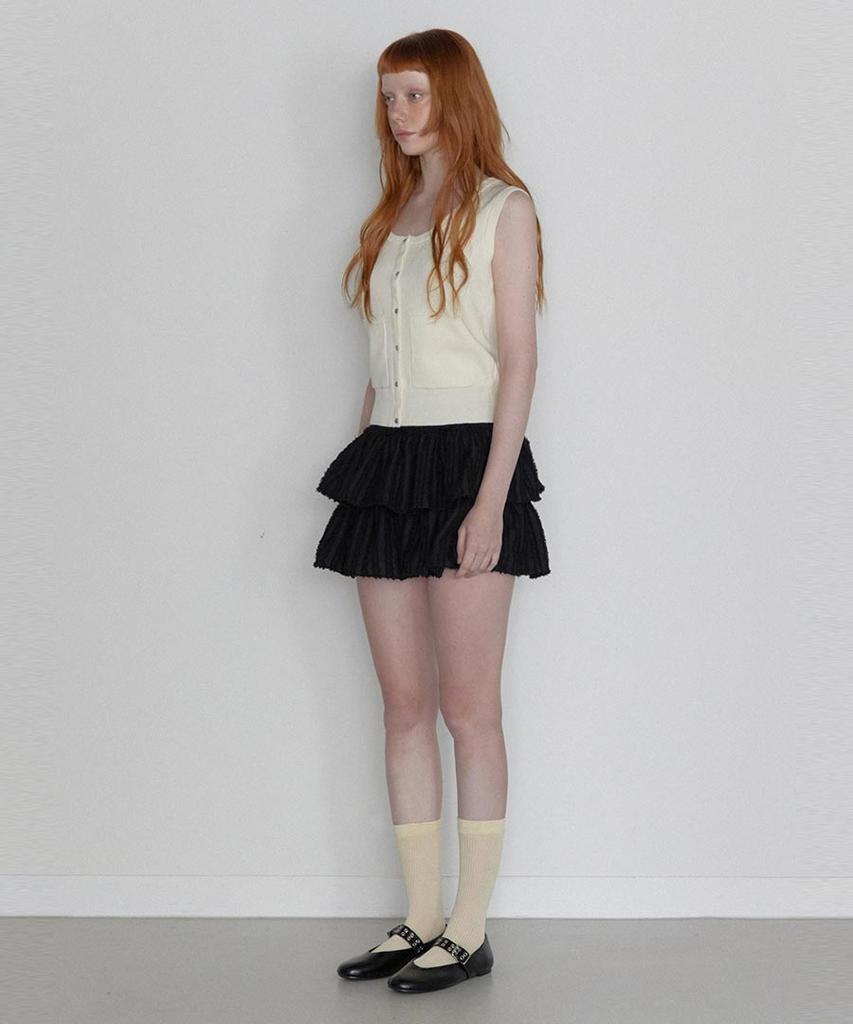 Lense Scoop Neck Rivet Sleeveless Knit Ivory