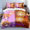 Cute Cartoon Plush Box Print Set Bedding Duvet Cover Set Duvet Cover Pillowcases (1 * Duvet Cover 2 * Pillowcases, without duvet insert)