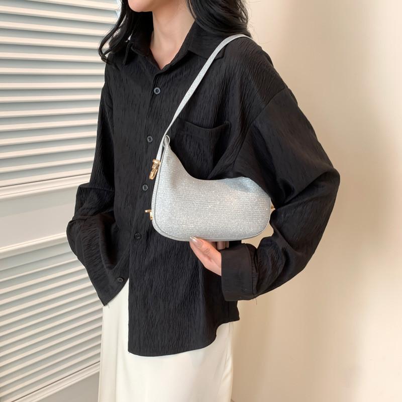 Stylish Crescent Shoulder Bag For Everyday Use Trendy Mid-soft Synthetic Leather