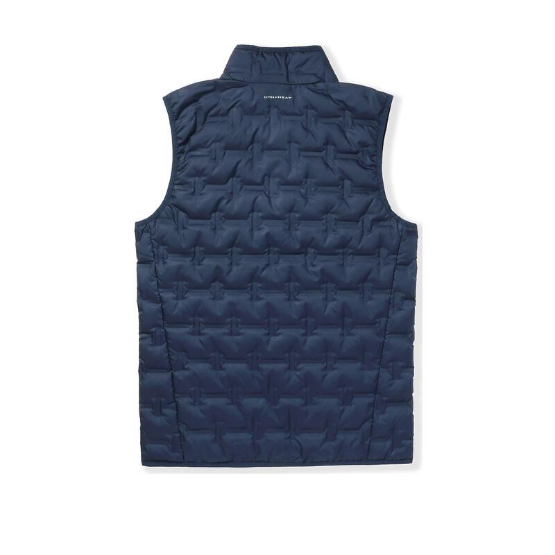 Columbia Hiking Solid Color Stand Collar Zipper Sleeveless Down Vest Men vests Navy-Blue WE4253-464