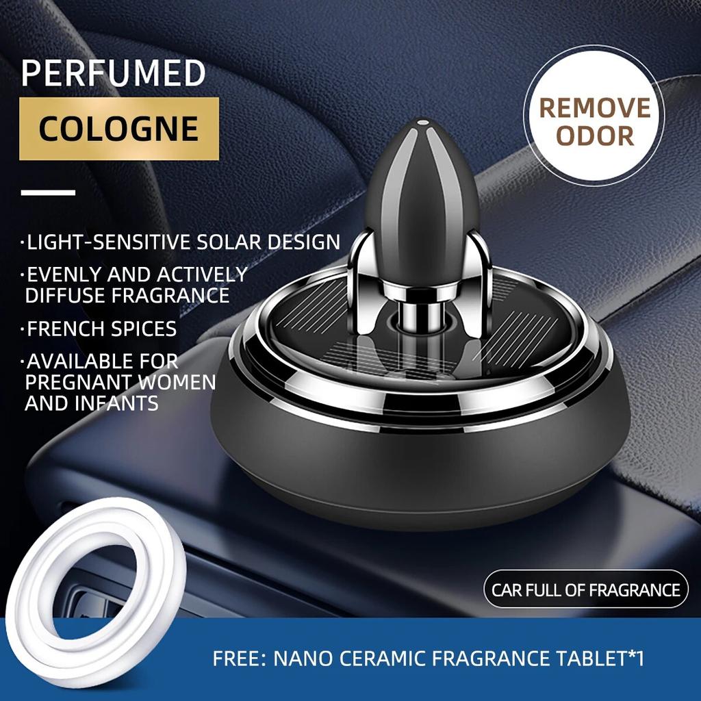 1set Car Solar Rocket Aromatherapy Car Rotating Aromatherapy Creative Purifying Air Freshene Car Perfume Decoration Accessories