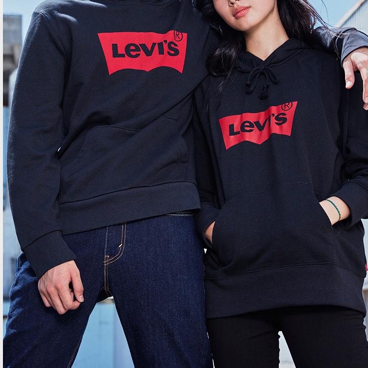 Levi's Men's Graphic Pullover Hoodie Black 19622-0005