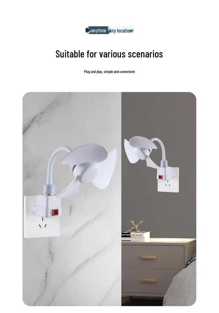Multi-functional Socket Fan: Small Whirlwind Wall-mounted or Floor-standing Fan for Toilet and Kitchen