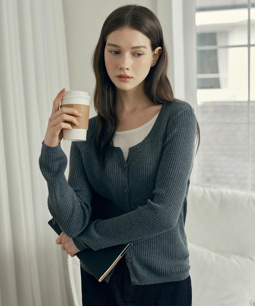 MIND BRIDGE WOMEN [W] Layered Button Regular Fit Knit - 3 Colors