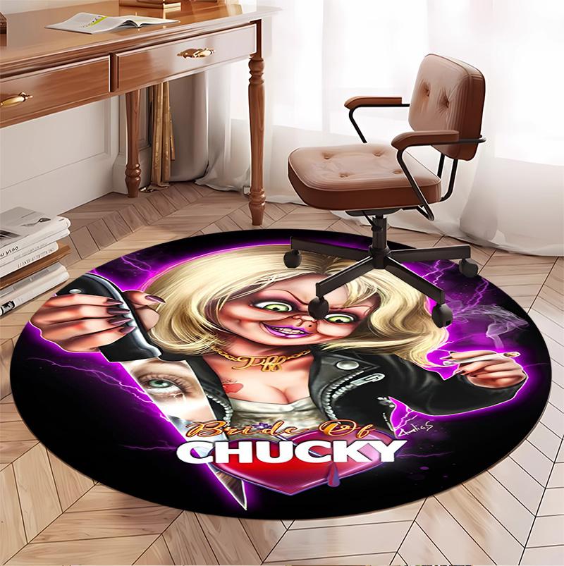 horror movie Pattern Round Rug, Indoor/Outdoor Mat, for Picnic, Gameroom, Bedroom, Office, Living Room, Home Decor Carpet, Birthday Gift