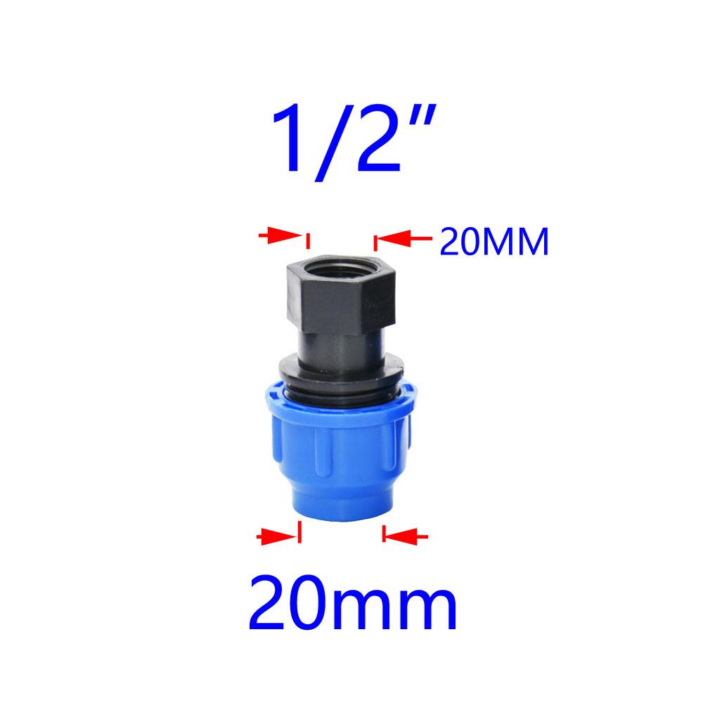 

20/25/32/40/50mm PE Pipe Quick Connector Ball Valve With 1/2 3/4 1 1.2 1.5 Inch Thread Coupler For Agricultural Irrigation