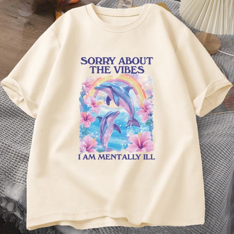 Sorry about The Vibes Unisex T Shirt Silly Weird Tshirt Funny Unisextally Tshirt Cotton Short Sleeve Tshirt Male Clothes Tops
