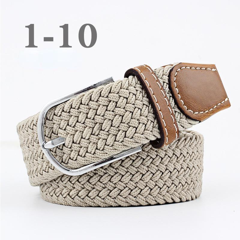 2026 New Fashion High Quality Explosive Women's Canvas Belt Men's Elastic Belt Casual Stretch Woven Pin Buckle Belt