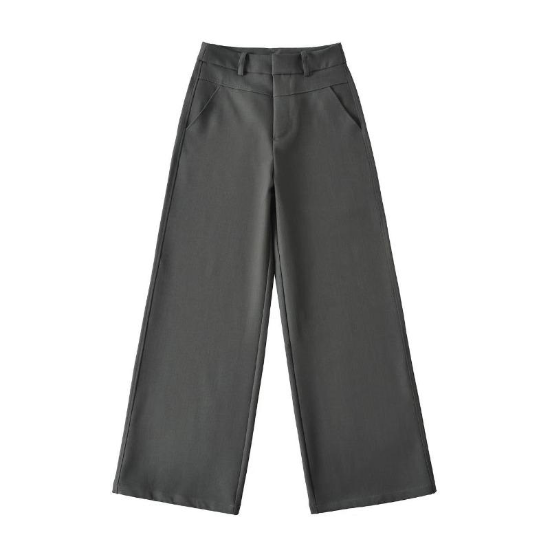 Autumn New American Old Money Casual Suit Pants Women's Versatile Senior Sense Loose and Thin Wide-leg Trousers