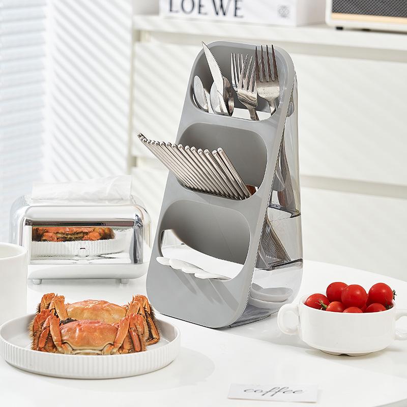 Transparent Multifunctional Kitchen Chopstick and Tableware Draining Rack