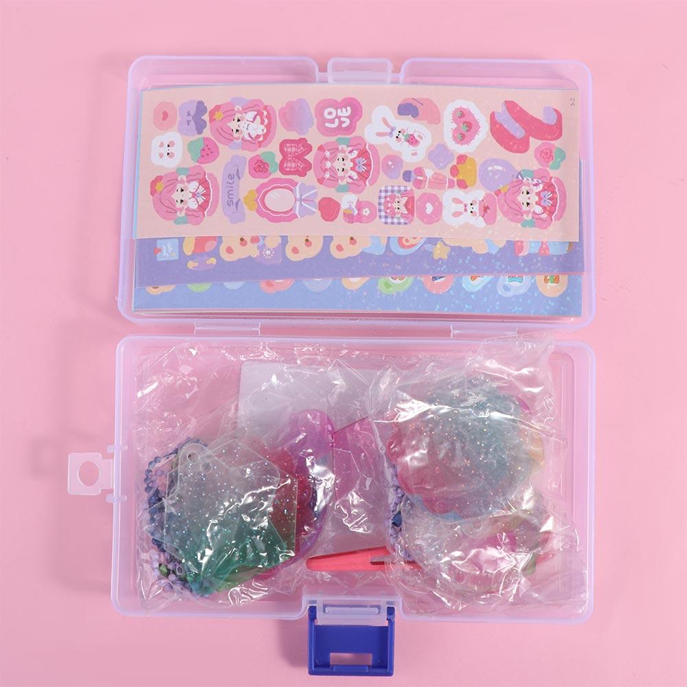 Box Scrapbooking DIY Keychain Making Kit Guka Sticker Set DIY Keyring DIY Handbook Material Sticker