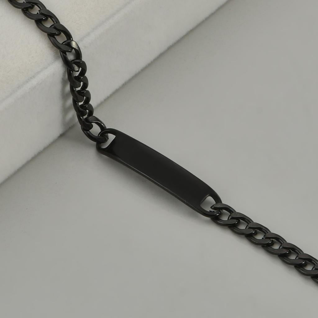 Atoztide Custom Words Name Bar Nameplate Bracelet Stainless Steel For Men Women Adjustable Link Chain Personalized Jewelry Gift