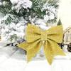2Pcs Christmas Glitter Bowknot Reusable DIY Xmas Tree Gift Box Wreath
