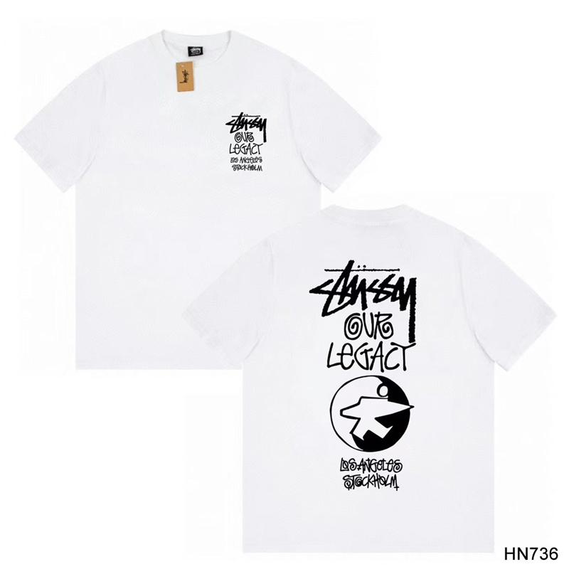 Stussy 2025 Sommer Neues Hochwertiges Rundhals-T-Shirt aus Baumwolle für Männer und Frauen Klassisches Logo mit neuem Musterdruck Paar-T-Shirt