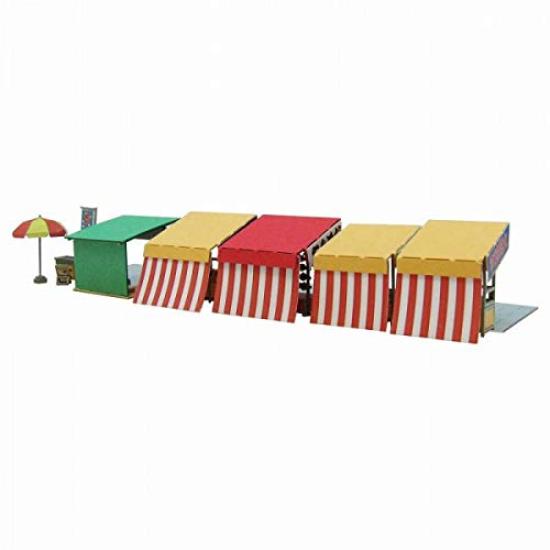 Sankei Nostalgic Diorama Series Street Stall Set A Papercraft 1/150