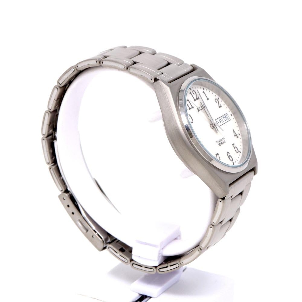 Seiko Alba Quartz Stainless Steel and Water Resistant for Daily Use Men's Watch, Titanium, (10 ATM), Analog, (Titanium (AEFJ409))