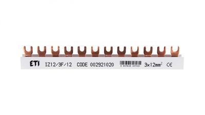 Fork Connection Busbar 3P 80A 12mm2 (12 Modules) IZ12/3F/12 002921020