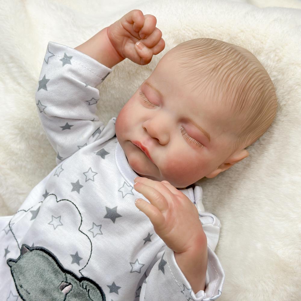 17-Inch Levi Reborn Doll: Full Silicone, Water-Friendly Simulation Baby.