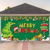 2D Door Banner Holiday Polyester Christmas Garage Door Banner - Reusable Outdoor Holiday Decoration, Garden Decoration