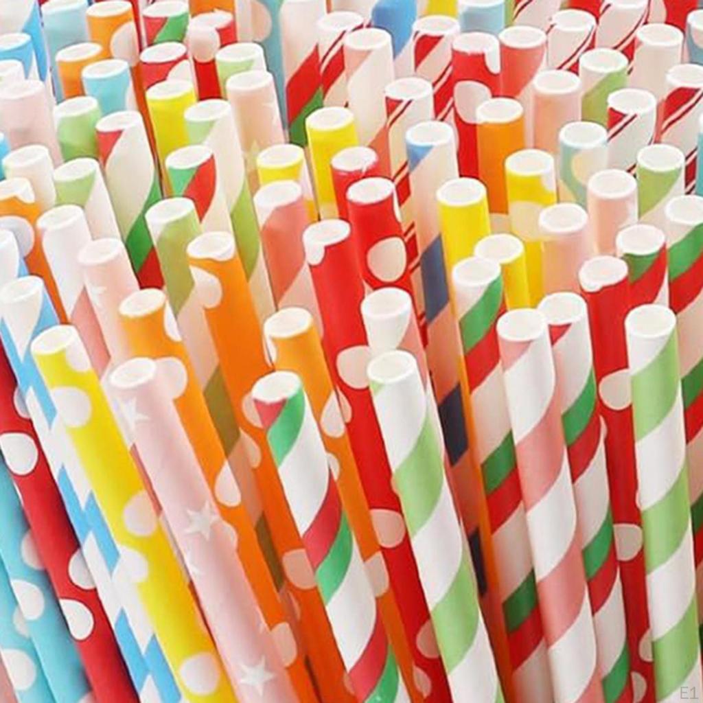 100 Stück Papierstrohhalme Süßigkeitstüten Mehrfarbig Süßigkeiten Herstellungszubehör Stiele für Sommersaft