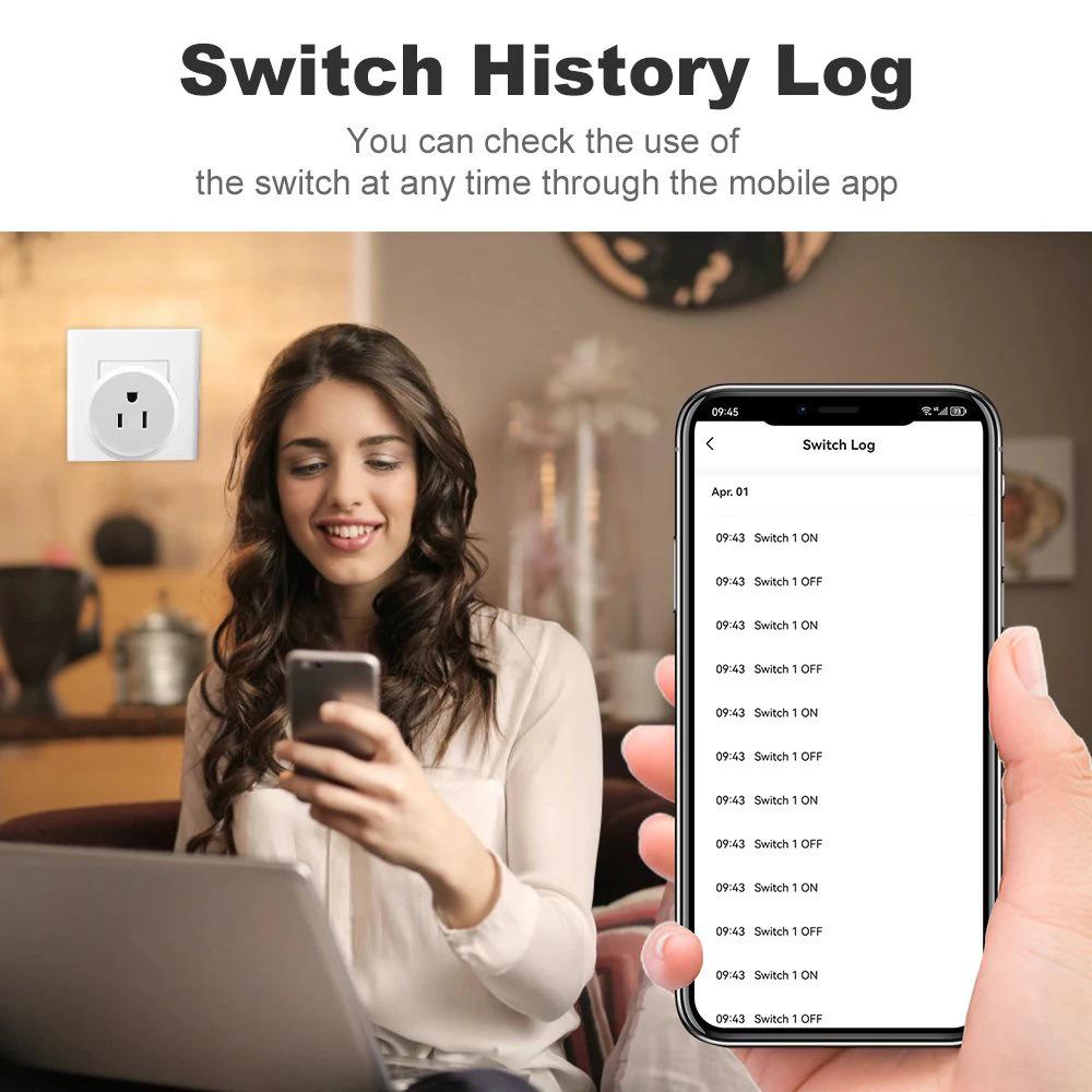 Matter US Smart Socket: HomeKit-Compatible, Alexa & Google Home Voice Control