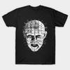 Men Black Print T-shirt Hellraiser No-Cut Transfer Paper Print Cotton Tshirt