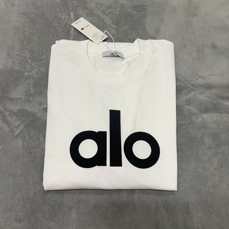ALO Baumwolle Lockere Passform Unisex Rundhals T-Shirt Streetwear Lässiges Oberteil
