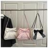 Sweet Pleated Bow Polka Dot Shoulder Bags for Women Large Capacity Ladies Casual Tote Versatile Female Handbags Shopping Bag