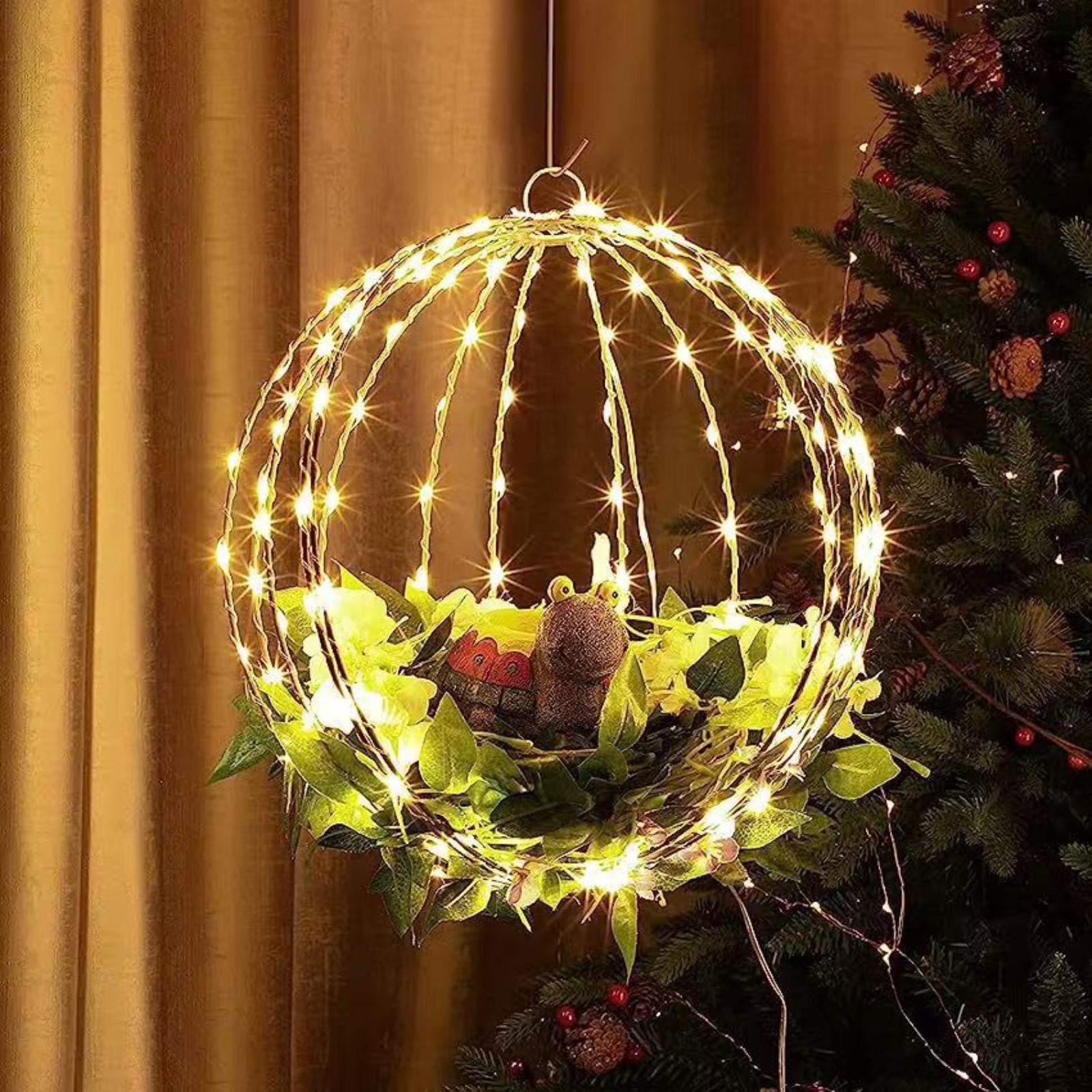 

Outdoor Hanging 30cm LED Ball Light, Garden Decorative Light, Warm And Colored Light, Outdoor Spherical Light, Decoration Ball Light One Size