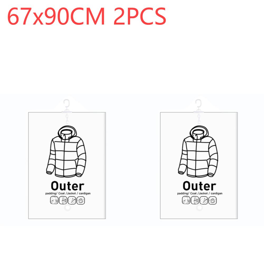 Hanging Vacuum Bags Space Saving Clothes Compression Storage Bag Reusable Empty Pump Bags Clothes Wardrobe Quilt Vacuum Pack