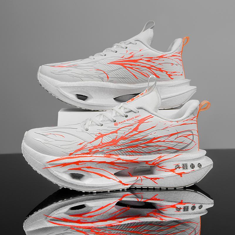 New Winter Men'S Carbon Plate Sneakers Marathon Night Fluorescent Running Shoes Comfortable Anti Slip Warm Training Shoes