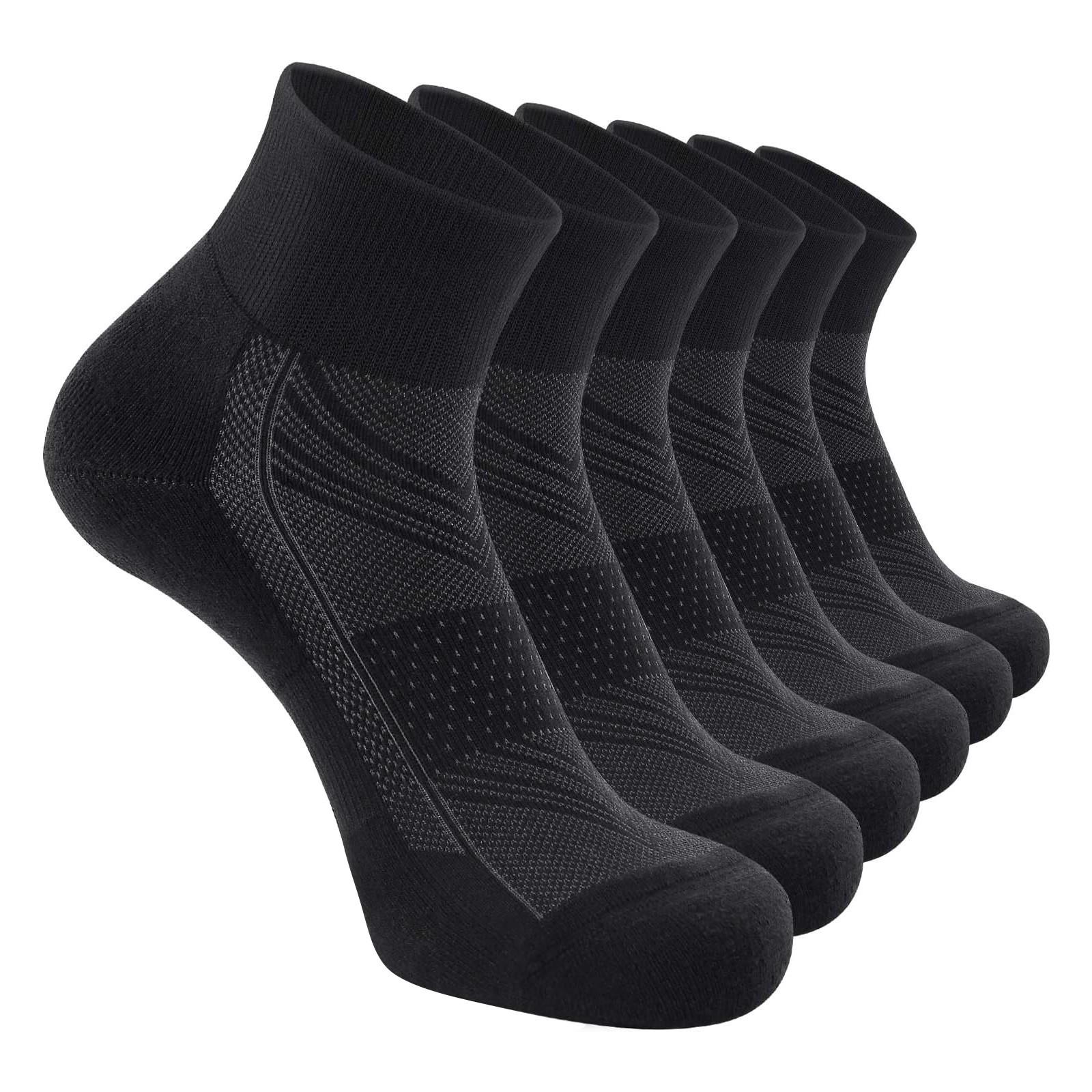 

Носки мужские тонкие спортивные беговые носки No Show низкие легкие носки 6 пар One Size чёрный