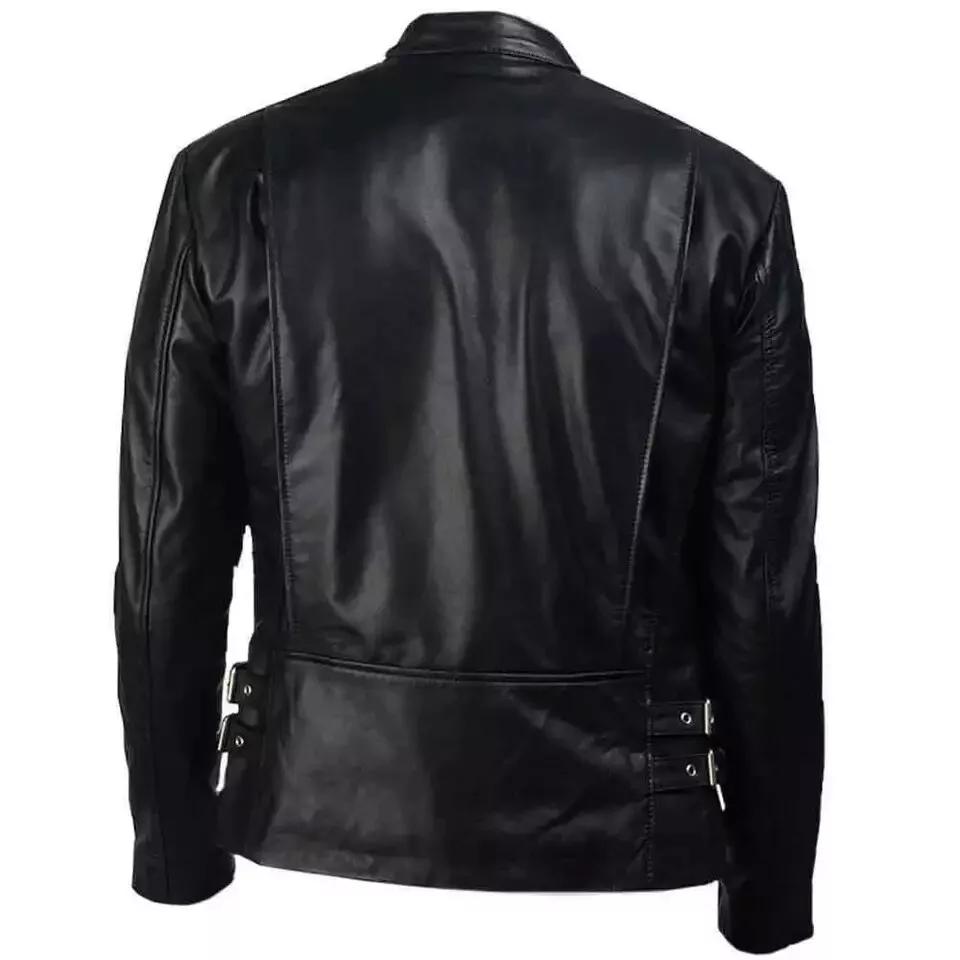 Lambskin Leather Men's Jacket Black Stylish Genuine Handmade Lambskin Soft Real