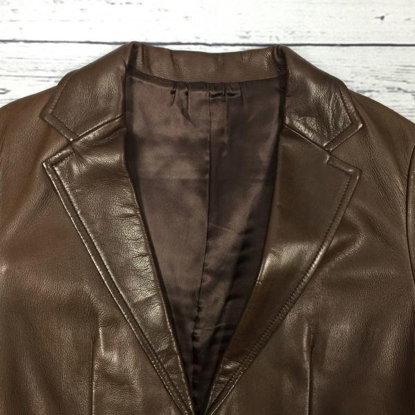 Ships Sheepskin Leather Jacket 2-Button Brown Women's S(USED)