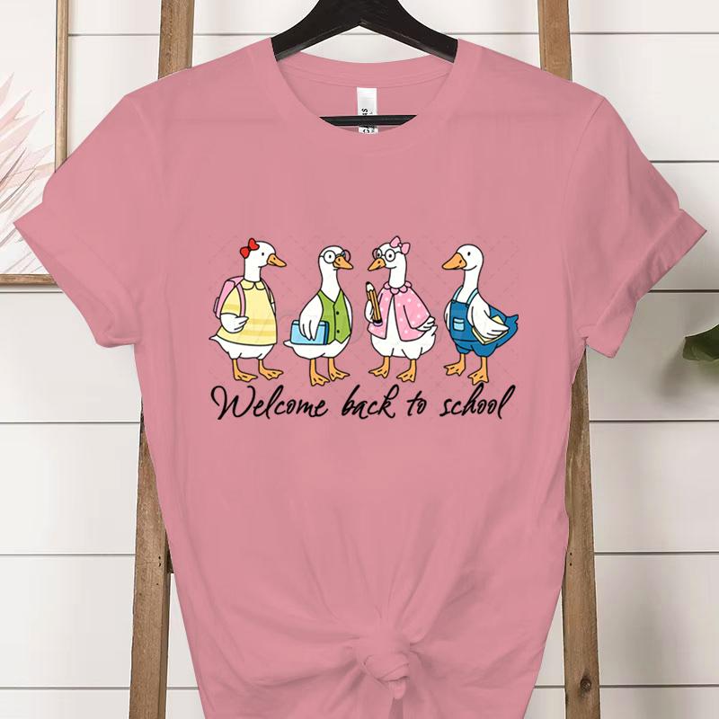 Welcome Back To School Duck TShirt Cute Teacher Shirt Unisex Tee BacktoSchool Outfit Gifts Funny Gift for Teachers Clothes