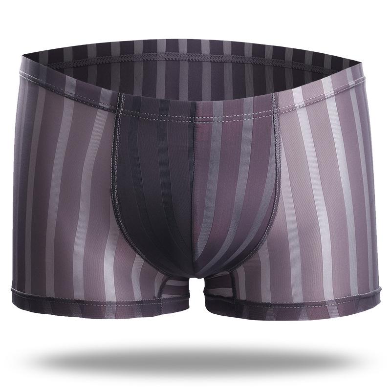 

Мужские летние дышащие боксеры из ледяного шелка L темно-серого