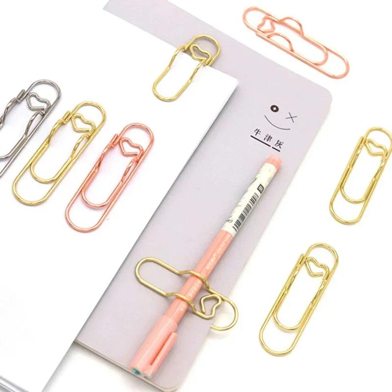 10-100PCS Heart Shaped Notebook Clips Creative Bookmark Page Holders Metal Pen Clips for Journal Planner Office Supplies