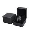 NEW Black Single Watch Gift Box with Pillow PU Leather Wristwatch Display Case Organizer for Men Clamshell PU Leather Watch Case